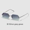 Ruiao Sunglasses Men Brand Designer Fashion Rimless Sun Glasses Shades Diamond Cut Lens Ladies Frameless Metal Eye Glasses