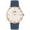 Henry London Regency Suede Watch, 40mm, White Dial, Stainless Steel, Mineral Glass, Quartz Movement, Men's, HL40-S-0358
