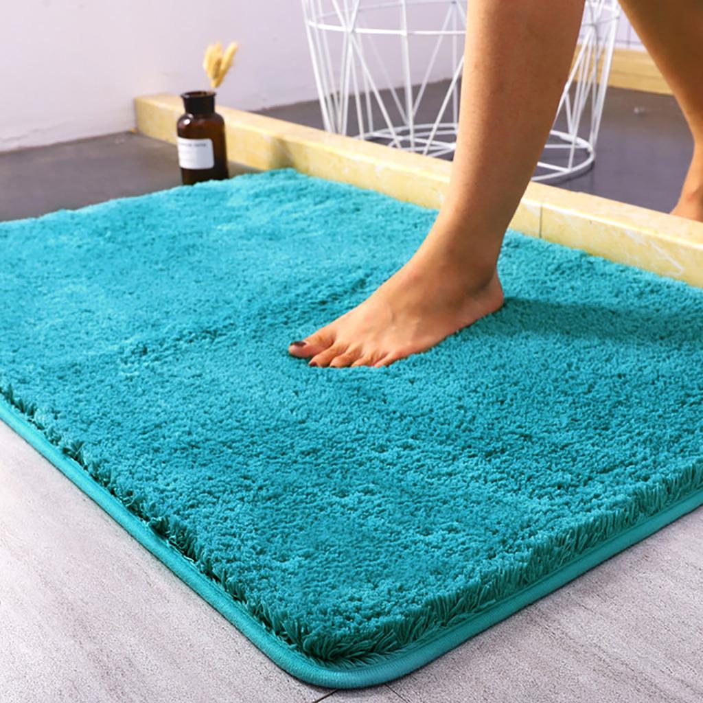Non-slip Absorbent Bathroom Mat Long Hair Polyester Microfiber Quick Dry Nonslip Super Absorbent Bath Rug