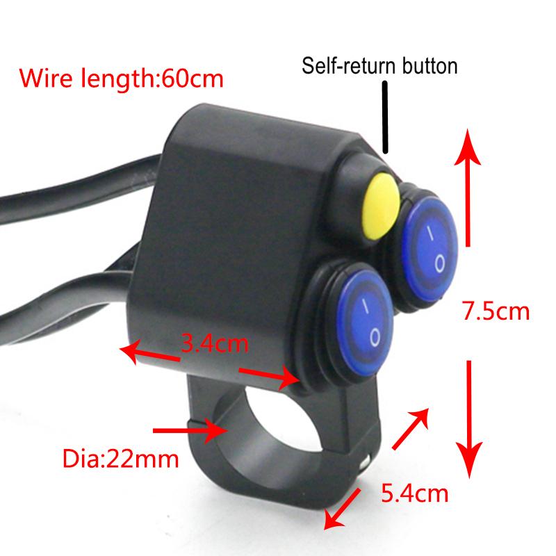 LMoDri Универсальный алюминиевый переключатель на руль мотоцикла 22 мм 12 В, кнопка включения и выключения руля, переключатель противотуманных стоп-сигналов