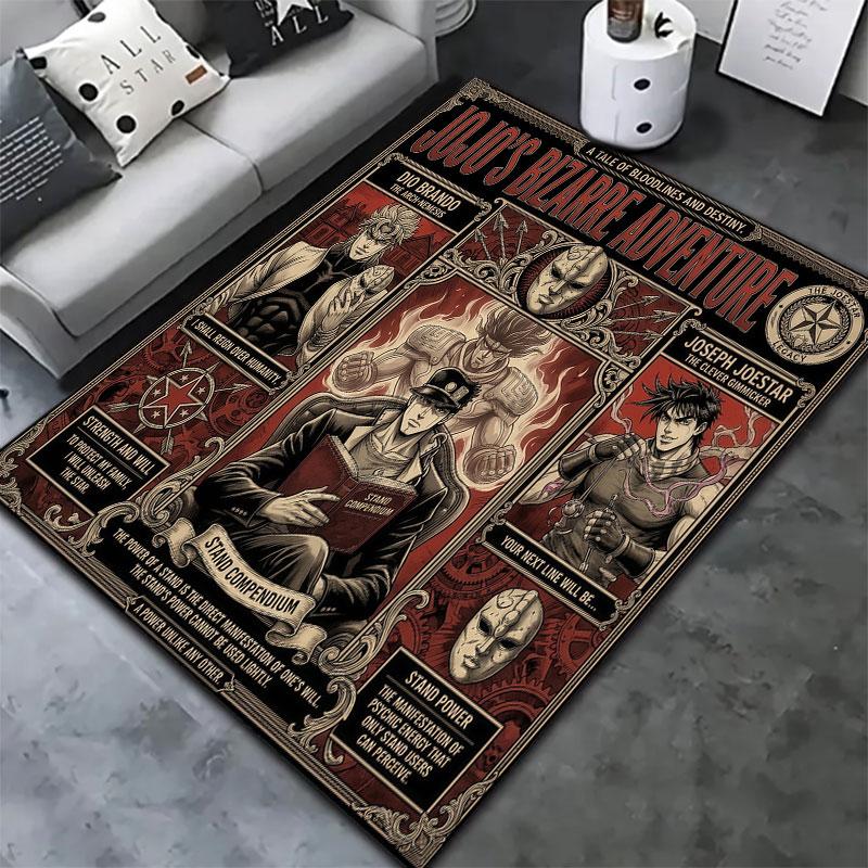 Ковер Jojo's Bizarre Adventure для гостиной, спальни, дома, украшение дивана, игровая коврик для детей, нескользящий напольный коврик