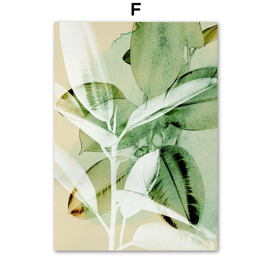 Canvas Painting Palm Leaves Green Plants Deer Abstract Nordic Posters And Prints Wall Art Pictures For Living Room Home Decor