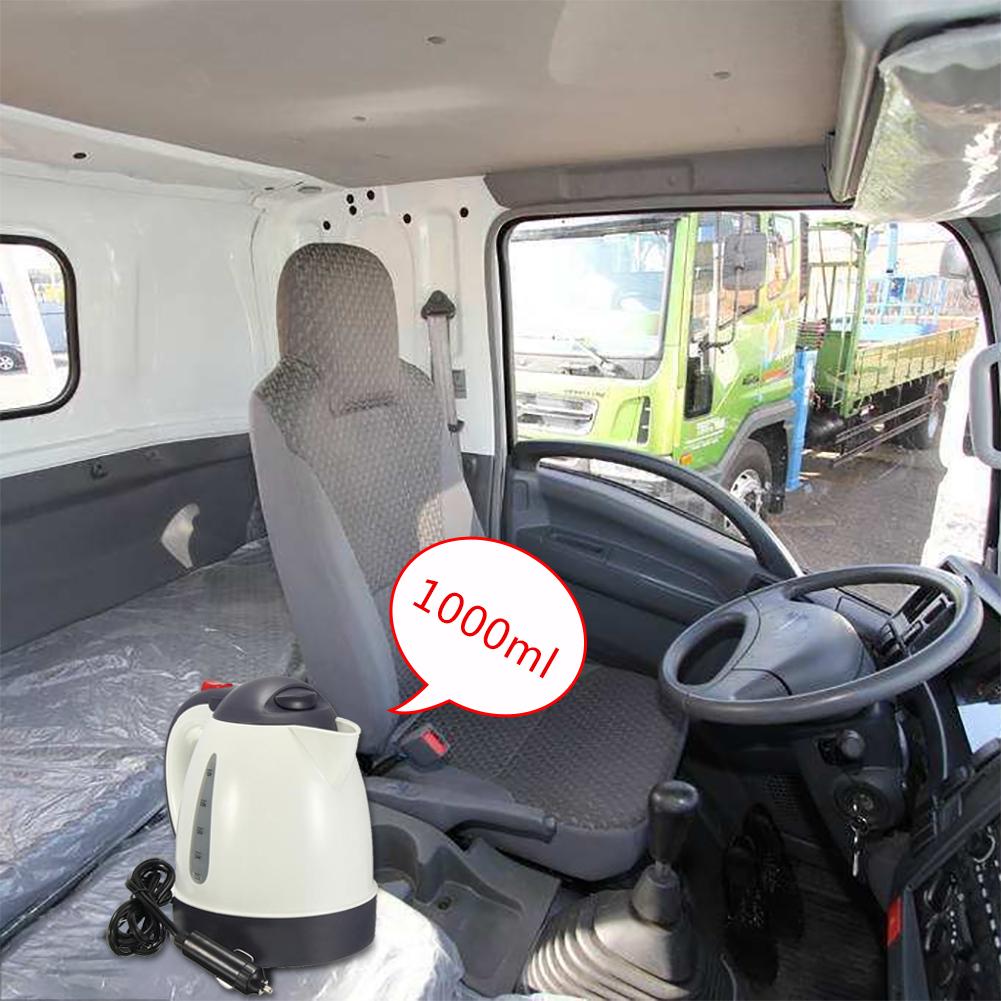 Автомобильный чайник 24 В 1000 мл, портативный водонагреватель для путешествий, чая, кофе, большой размер из нержавеющей стали 304