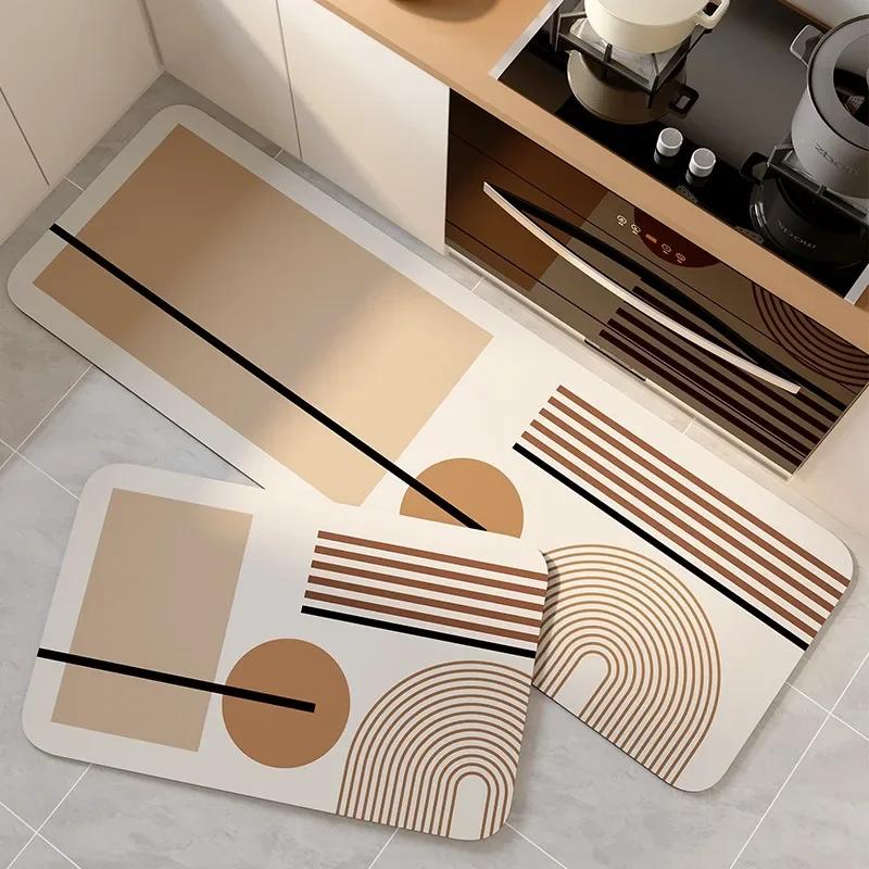 Кухонный коврик ПВХ кожа Водонепроницаемый ковер Нескользящий Маслостойкий Коврики для ног Длинные ковры Японский ковер для домашнего декора