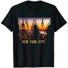 Нью-Йорк NYC NY Skyline Sunset Подарочная футболка для женщин унисекс Повседневные повседневные футболки Four Seasons Хлопковые футболки унисекс