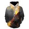 Fashion 3D Wolf Animal Print Hooded Sweatshirts Men And Women Personalized Design Leisure Pullover Outdoor Sports Jackets Coat