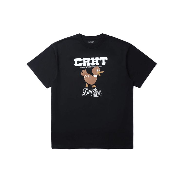 Carhartt WIP Мужская футболка с принтом логотипа, короткий рукав, черная CHXTEA221018I-BKX