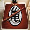 1PC Dragon Ball Logo Patterned Flannel Blanket Suitable For All Seasons For Home Decor Warmth And Comfort Gifts Holiday Present