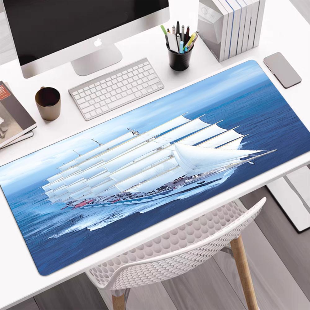 sailboat Theme Mouse Pad, Non Slip Rubber Base, Multifunctional Office & Home Decor, Perfect for Workspace Personalization.