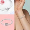Браслет из серебра 925 пробы с розовым сердцем, блестящий циркон, подходит для шармов, серебряный браслет 925 пробы, изготовление ювелирных изделий своими руками, прекрасные подарки для женщин