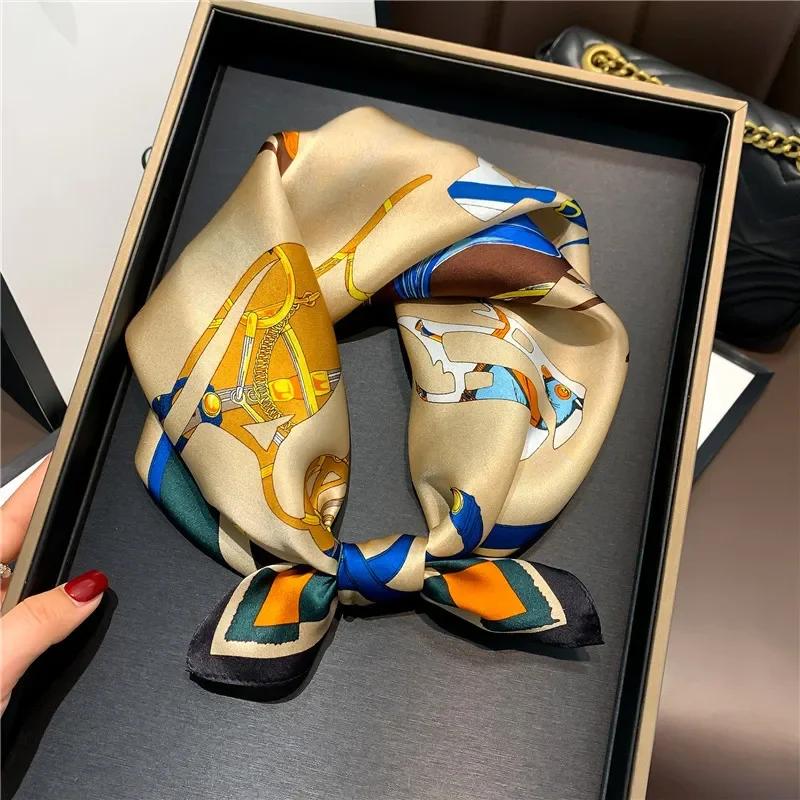 Scarf Silk Bandana Women Square Scarves Wrap Kerchief Spring Fashion Luxury High Quality Headband Hijab Shawls