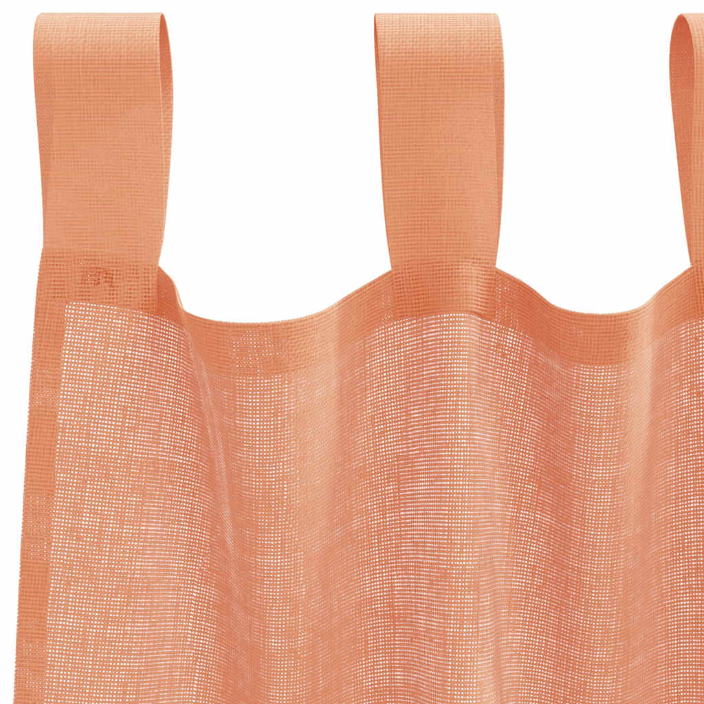 Voile Curtains with Loops 2 pcs Terracotta Red 140 x 175 cm