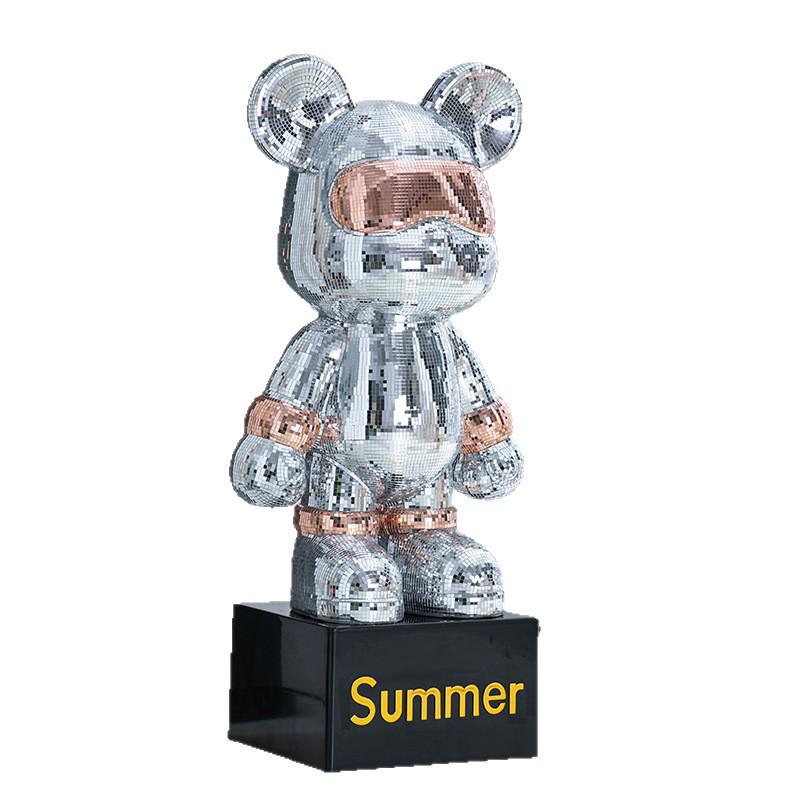 Креативная тумба под телевизор BE@RBRICK: Стильное напольное украшение в виде медведя с функцией копилки, простой декор для гостиной.