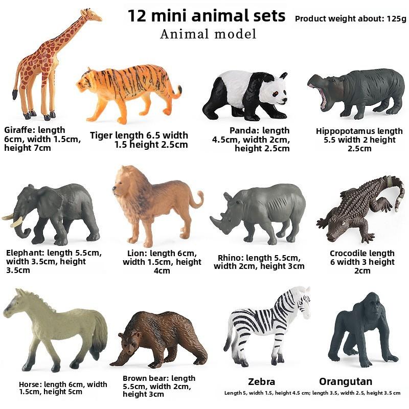 Miniature Wild Animal Figurines Collection With Static Plastic Figures For Home Display And Gift