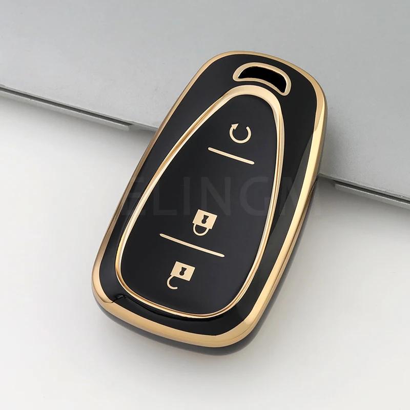 AABHK1 2/3 Buttons Remote Smart Key Case for Chevrolet Spark Camaro Volt Bolt Trax Malibu Cruze TPU Car Key Shell Keychain Auto Cover