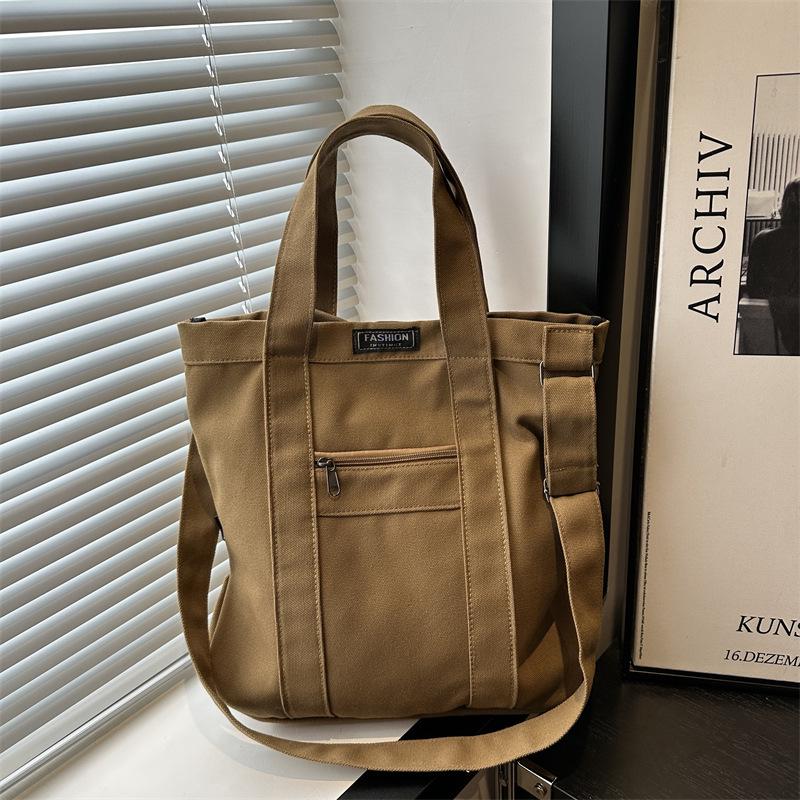 Retro Japanese Canvas Handbag for Women - College & Commuter Large Capacity Crossbody Bag for Autumn & Winter