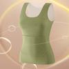 Women Thermal Tank Top Square Neck Sleeveless Warm Camisole Top with Front And Back Pockets Winter Double Layer Basic Undershirts