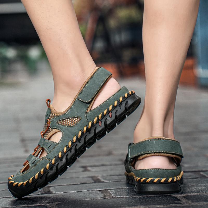 Hot Summer Men's Sandals Outdoor Mesh Sandals Soft Clogs Men Sandals Slides Handmade Dropship Sandals Roman Outdoor Slippers