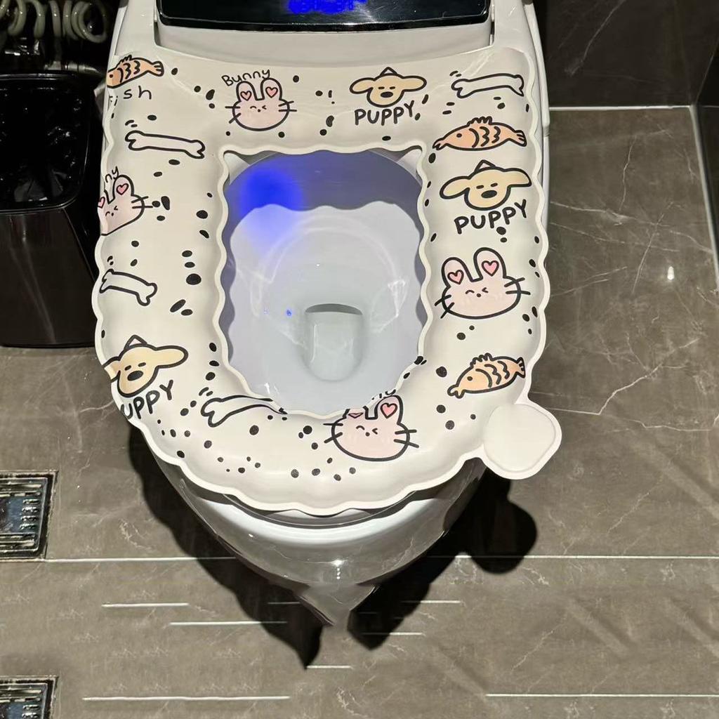 Утолщенная новая подушка для сиденья унитаза, универсальная для всех сезонов, бытовой ЕВА унитаз, милая водонепроницаемая самоклеящаяся, моющаяся