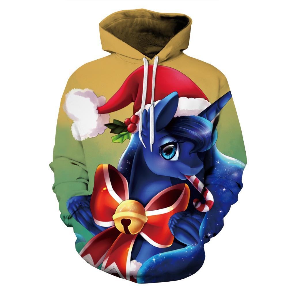 Festive Men Women Christmas 3d Graphic Printed Hoodie Sweatshirt Jumper Tops