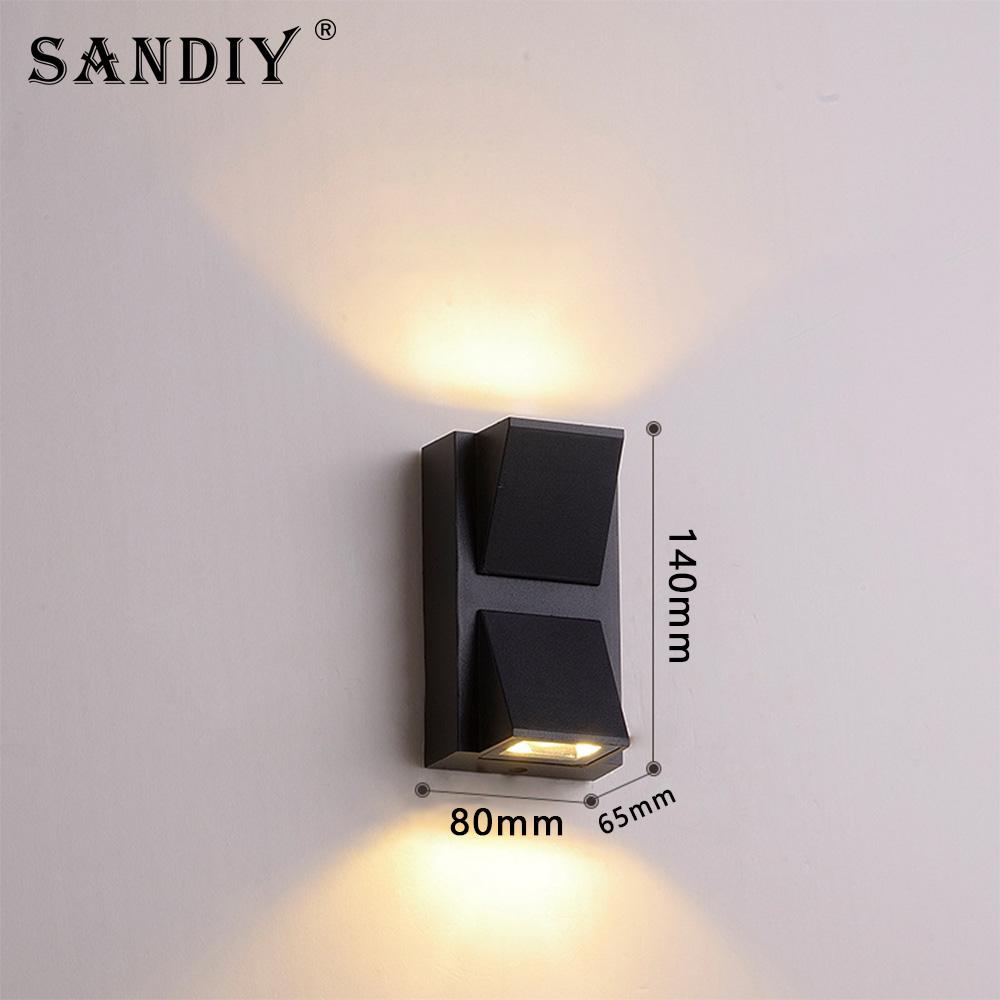 SANDIY Outdoor LED Garden Wall Lamp Up Down Light for House Decor Exterior Patio Porch Garage Gate Balcony Step Waterproof IP65