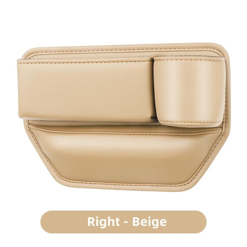 PU Leather Car Seat Gap Organizer Multifunction Console Crevice Filler Side Storage Box with Cup Holder Car Interior Storage Poc