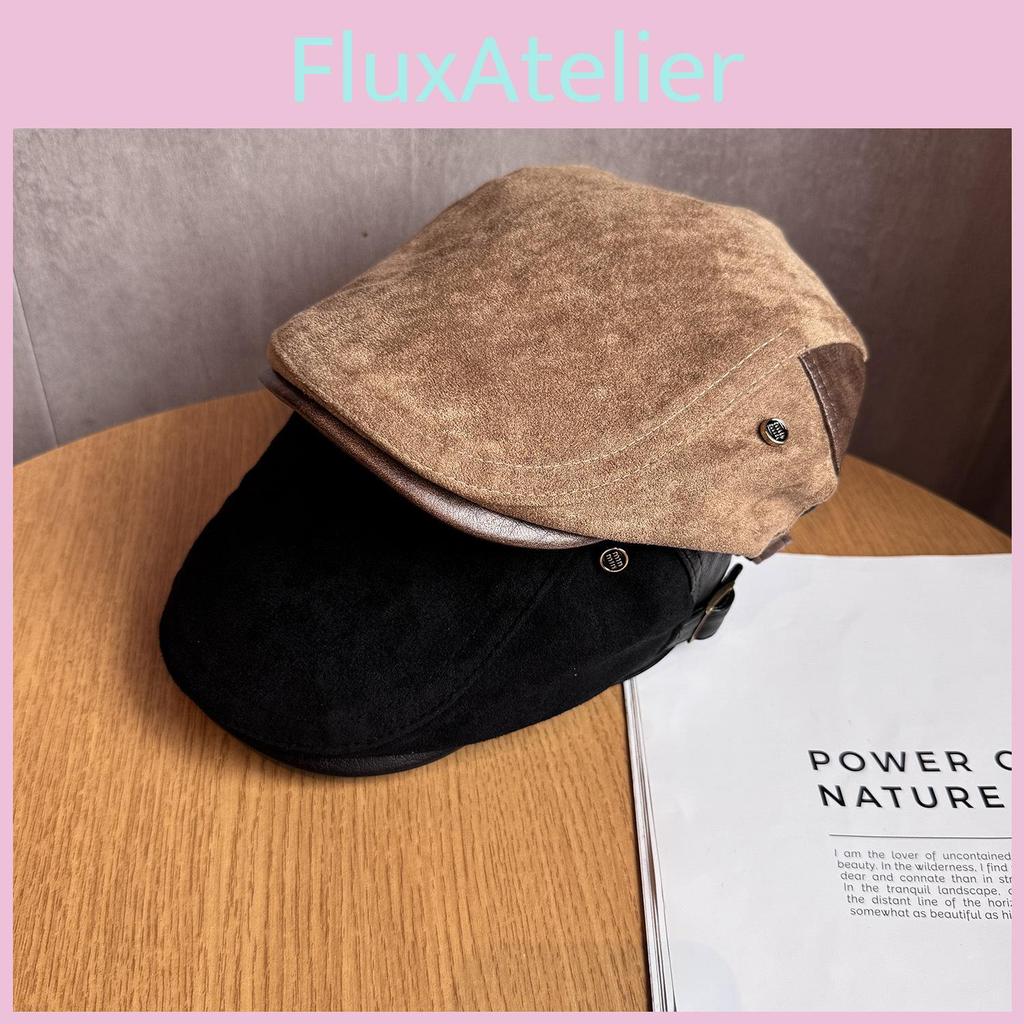 Solid Simple Retro Color Suede Neutral Casual Beret For Autumn Winter And