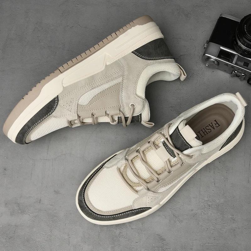 Кроссовки из натуральной кожи для бега, мужские кроссовки, повседневная обувь для отдыха, мужская обувь для треккинга, универсальная обувь для скейтбординга