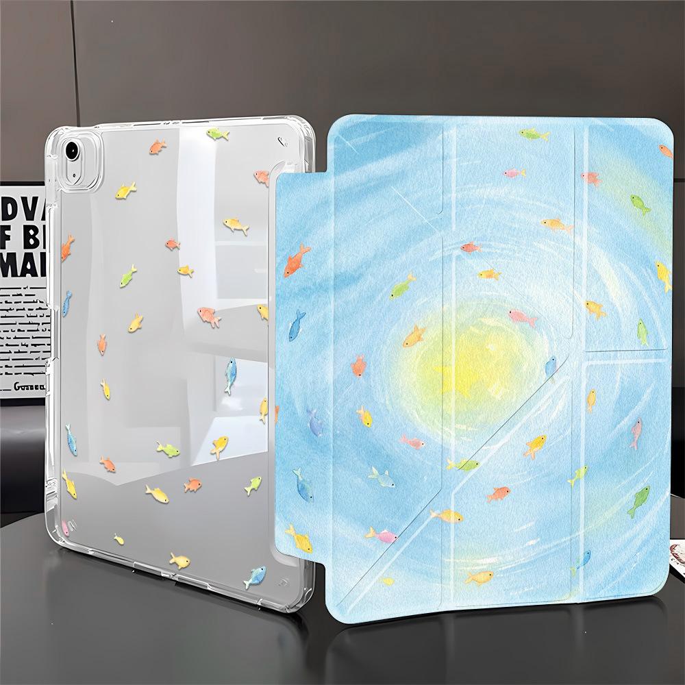 Синий водоворот Кои Подходит для iPad Pro 11 дюймов Y-образная складная наклейка Чехол для планшета iPad Pro 13 дюймов