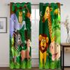 2pcs Cartoon Animals Curtains for Girls Boy Baby Safari Animal Thin Window Curtain Living Room Jungle Lion Elephant Print Drapes