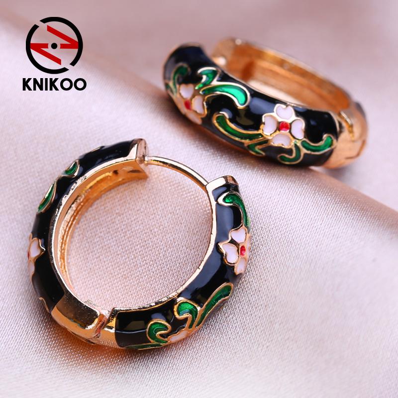 KNIKOO Круглые серьги-клипсы для женщин, модные цветочные серьги, ювелирные изделия для подарков на свадьбу