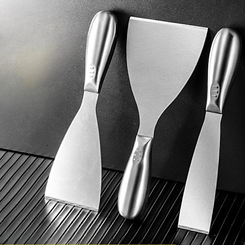 1 шт. Толстое шпательное лезвие из нержавеющей стали с деревянной ручкой для очистки, Многофункциональный инструмент для удаления шпаклевки, Цельное шпательное лезвие, не повреждающее поверхность