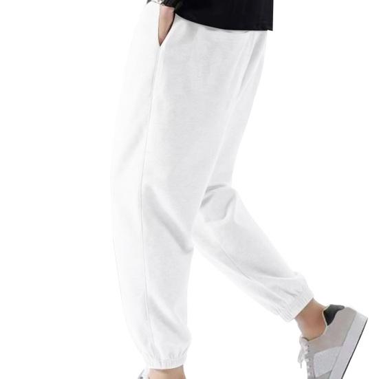 Мужские брюки с завязками и эластичной резинкой на талии, однотонные тонкие свободные спортивные брюки с ремешками на щиколотке, повседневные брюки-шаровары для повседневной носки