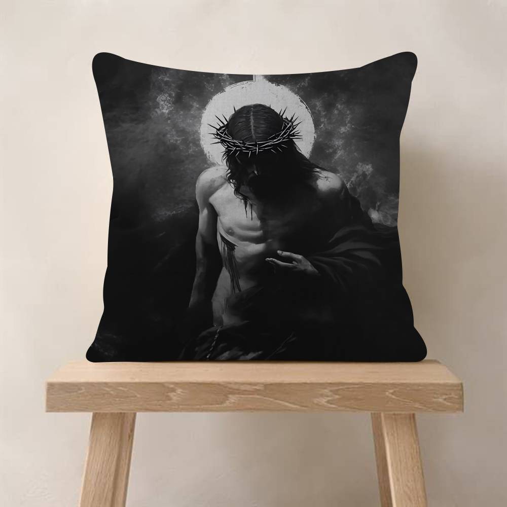 Son Of God Jesus Cross Holy Light Pillowcase Toon Gift Cushion Cover Bedroom Home Sofa Chair Seat Decor Pillow Case