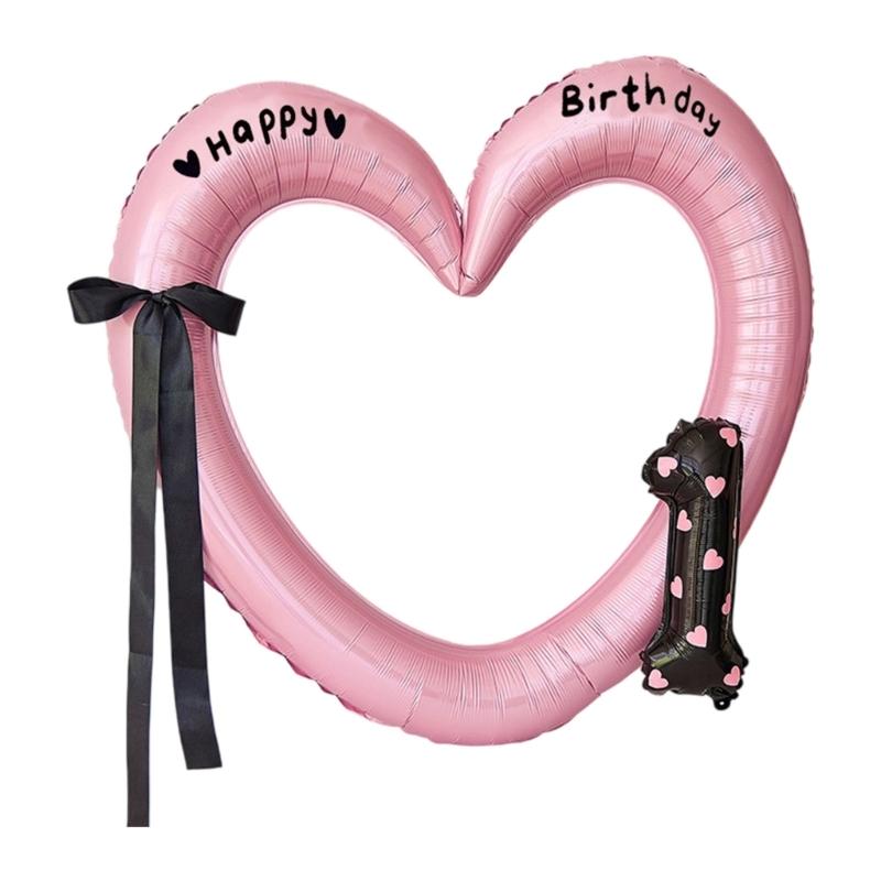 Oversized Heart Frame Balloon Birthday Balloon for Birthday Celebration Baby Showers Wedding Backdrops Embellishment