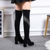 Shoes for Women Elastic Footwear Thigh High Ladies Boots Above Over The Knee Tassel Rhinestone 2024 New Trend Pu On Promotion In
