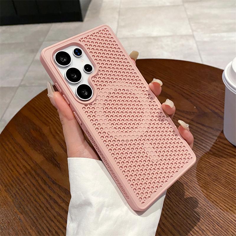 Роскошный дышащий чехол Magsafe для Samsung S25 S24 S23FE S22 Ultra Plus с магнитной беспроводной зарядкой, твердый чехол