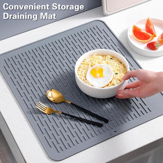 Сливная подушка, силиконовая верхняя крышка для плиты, легко моется, удобный коврик для сушки посуды на столешнице для домашней кухни