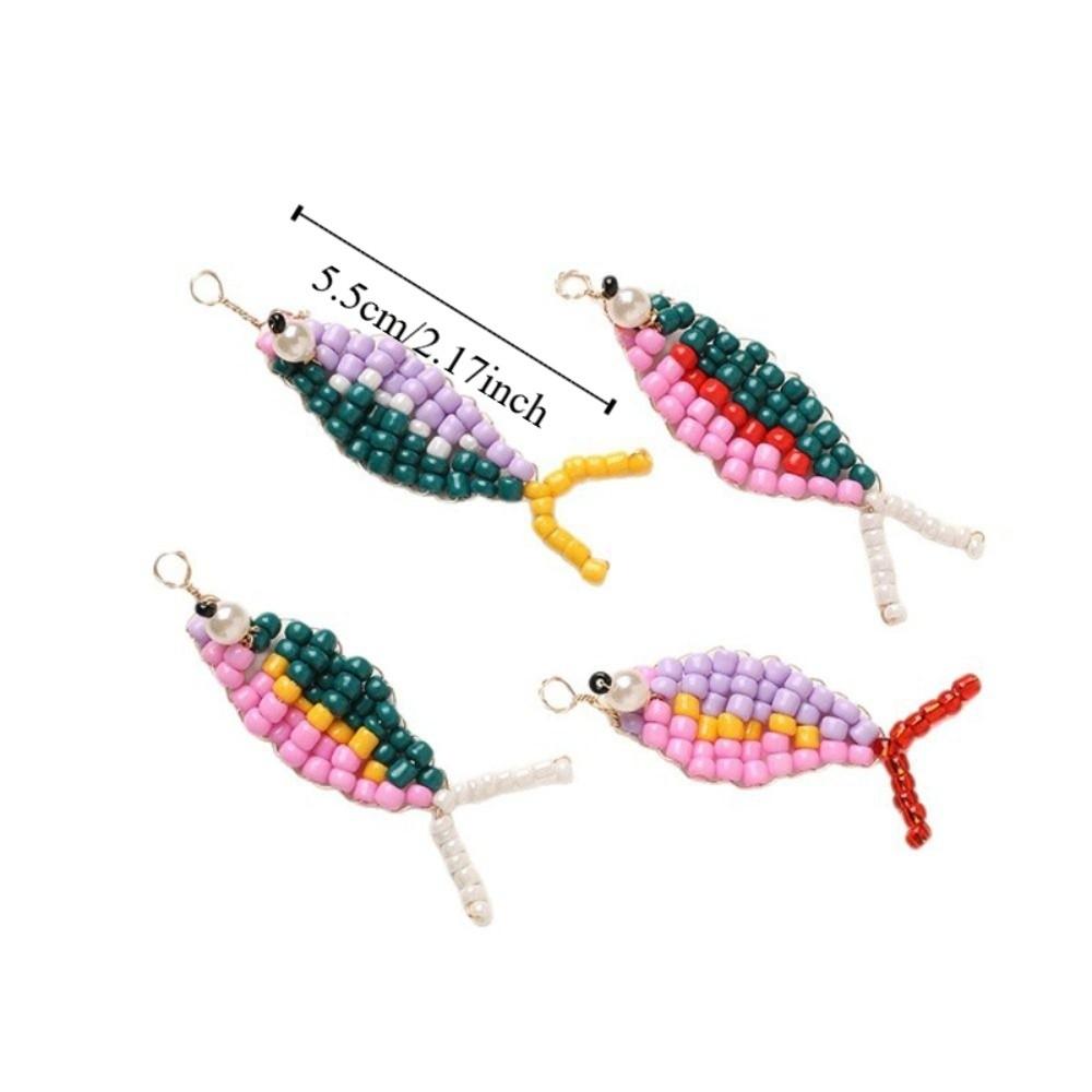 4pcs/set Handmade Craft Beads Diy Charms 3D Fish Shaped Bag Pendant Hairpin Making Kit