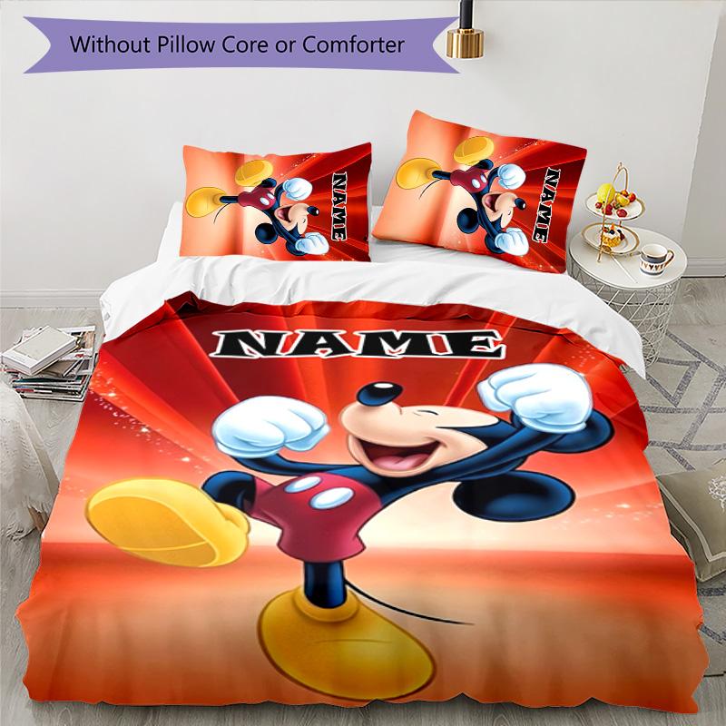 3pcs Mickey7 Cover Set - Personalized Name, HD Printed Bedding with 1 Cover and 2 Pillowcases - Perfect for Home Decor, Easy Care