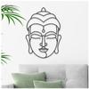 [A3246] - XXL Metal Decoration 'Buddha' Black - 70x50 Cm