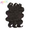 Magic Body Wave Crochet Hair Extensions 24 Inch 3PCS Synthetic Wavy Braiding Hair For Black Women Natural Black Braids Fake Hair
