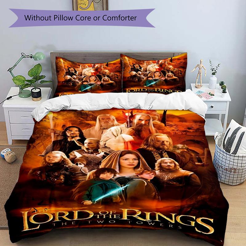 3pcs Lord of the Rings Duvet Cover Set (1 Duvet Cover + 2 Pillowcases, No Core) - Comfortable, And Breathable Bedroom Decoration yy251104062