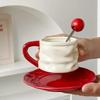 230 мл керамические кофейные чашки и блюдца креативный гофрированный дизайн керамическая кружка чашка для послеобеденного чая завтрак молоко пара чашка для воды