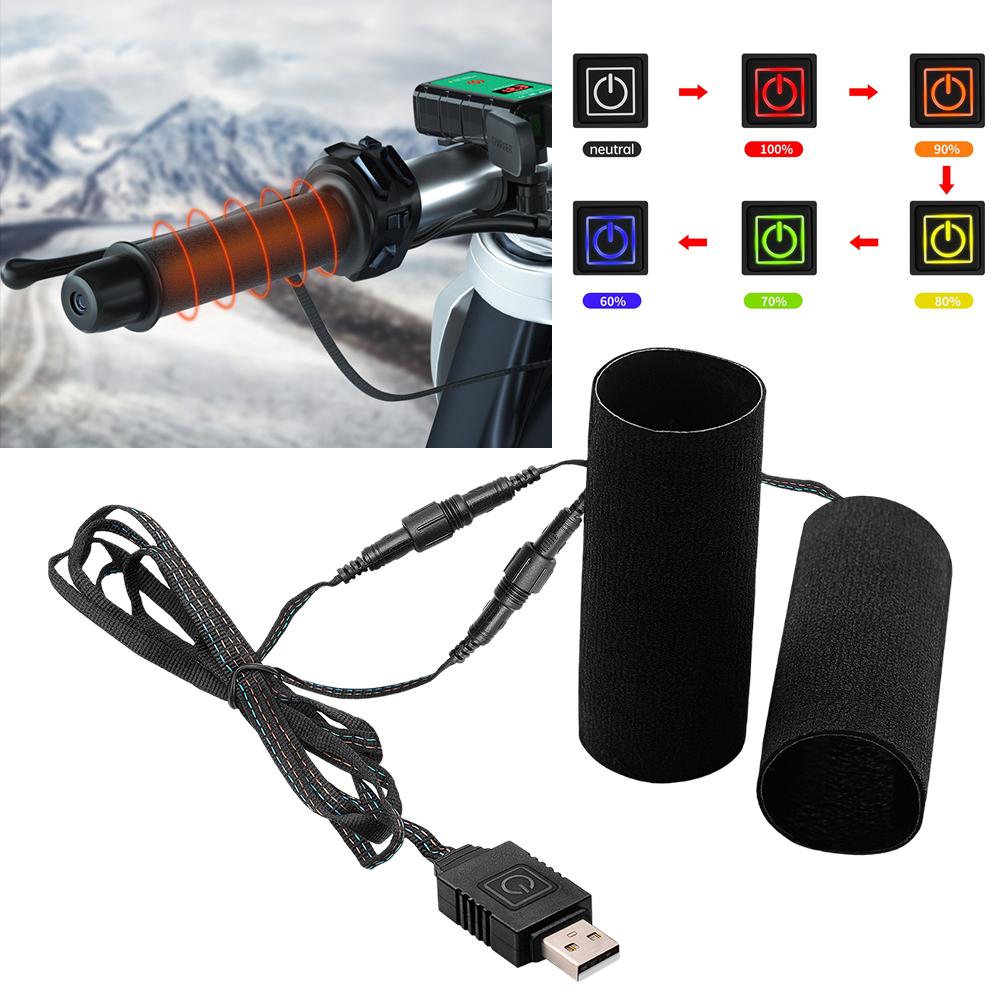 Мотоциклетные ручки с подогревом Рули USB Регулируемые изолированные Рули скутера Электрические аксессуары Велосипедный обогрев J3W1