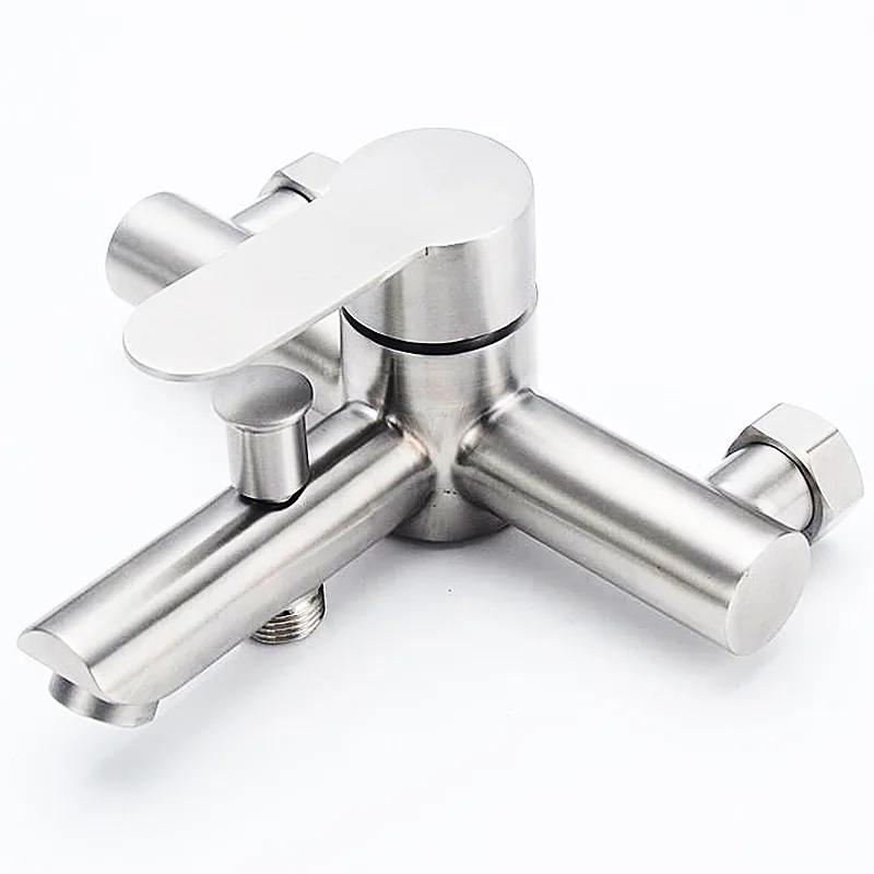 304 нержавеющая сталь Pearl тройной тяговый смеситель для душа с выпускным клапаном для ванной комнаты