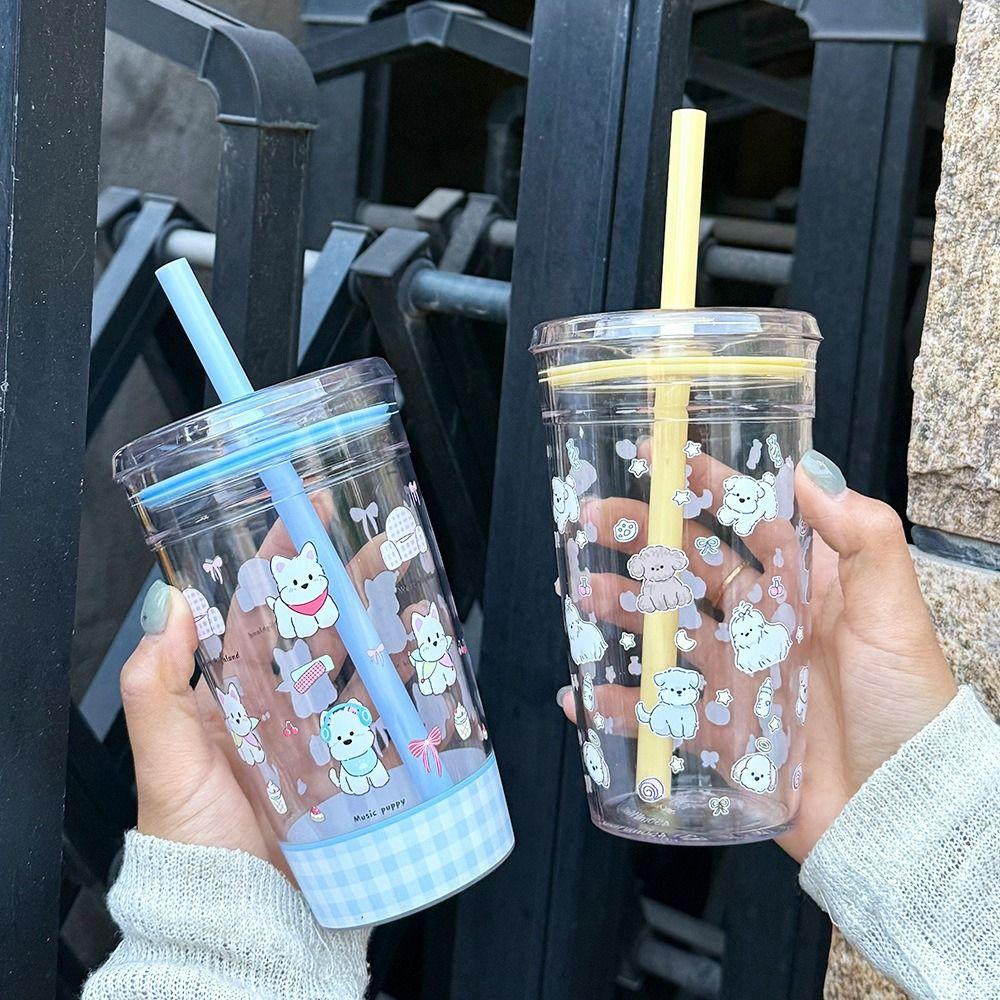 Tritan Water Bottle Transparent Drink Cup Cute Water Cup  Home Office