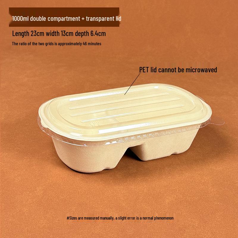 Eco-friendly Three-Compartment Disposable Bento Box – Microwaveable Paper Lunch Container for Salads and Light Meals