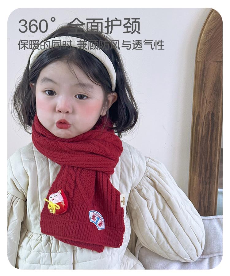 Children's scarves for winter, boys and girls, festive New Year dolls, cute big red warm scarves, fashionable gifts for gifting