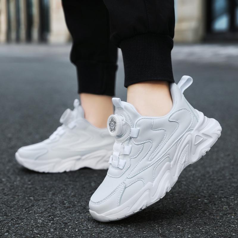 Детская повседневная обувь. Детские кроссовки для мальчиков и девочек. Однотонные белые туфли. Дышащие спортивные теннисные кроссовки для бега с сеткой.